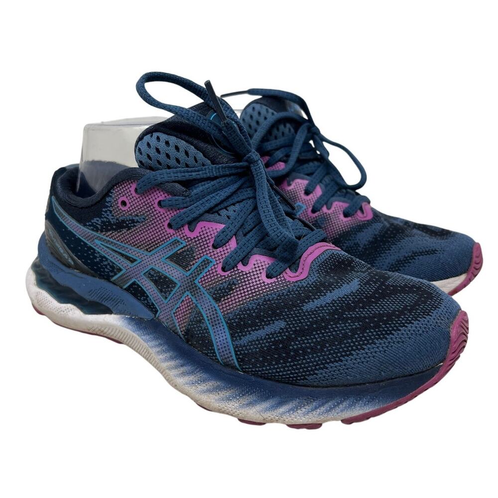 Asics Gel Nimbus 23 Blue Pink Running Sneakers 7